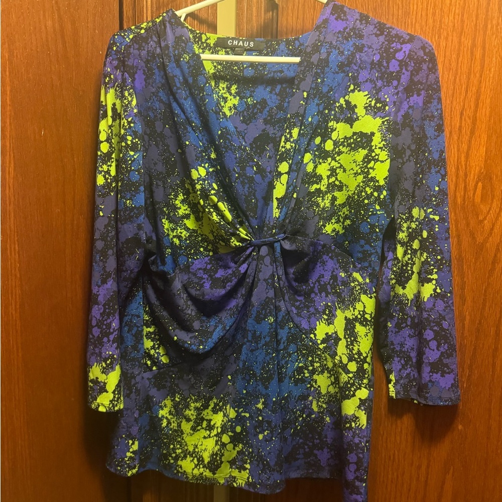 Chaus Ladies blouse with 3/4 sleeves size L in EUC